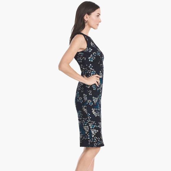 NWT - WHBM Sleeveless Embroidered Mesh Sheath Dress - Picture 3 of 11